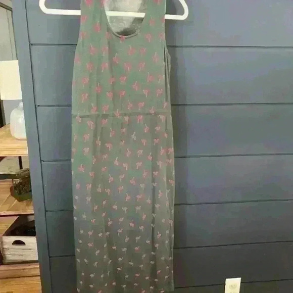 Boden Tie Waist Flamingo Maxi Dress‎ Modal/Prima Cotton 2P - Picture 2 of 6